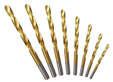 Drill Bits for Metal Set Arc Isolated Stock Photos