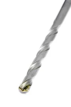 Drill bits on white. Stock Photos