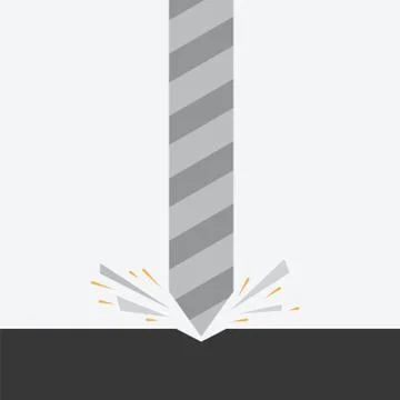 Drill boring hole in hard surface vector illustration. Drill tool vector icon Stock Illustration