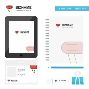 Drill  Business Logo, Tab App, Diary PVC Employee Card and USB Brand Stationa Illustrazione stock