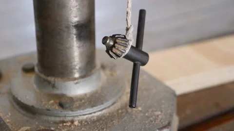 Drill chuck Key on string Stock-Footage 135379126