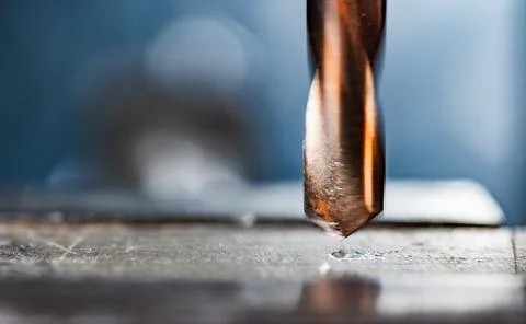 Drill close-up at the workplace in workshop Stock-Fotos