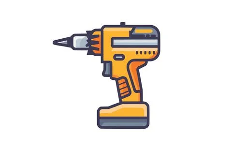 Drill color icon vector, isolated on white background. Beautiful drill icon. Stock Illustration