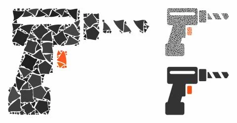 Drill Composition Icon of Uneven Items Stockillustratie