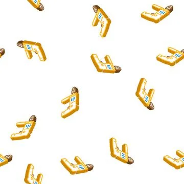 Drill construction isometric icon seamless pattern Stock Illustration