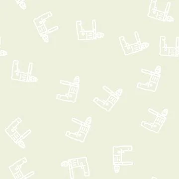 Drill construction line vector seamless pattern Stock Illustration