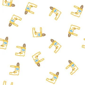 Drill construction vector seamless pattern Stock Illustration