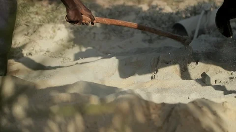 Drill deep drilling track machine excavation water well Uganda East Africa. Stock Footage 116401646