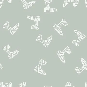 Drill device line seamless pattern Stock Illustration