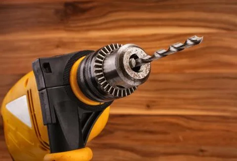 Drill with drill bit Stock Photos
