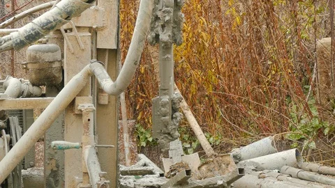 Drill drilling machine for well drilling 스톡 동영상 123571882