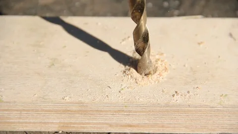 Drill, drilling wood Stock Footage 84145783