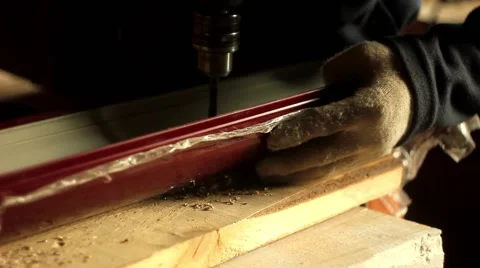Drill drills iron pipe for water drill Stock Footage 67349385