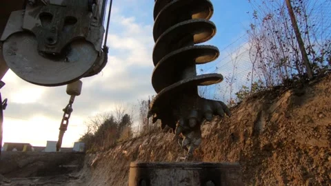 Drill into the earth with big machine 12 Stock Footage 133950795