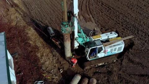 Drill into the earth with big machine 16 Stock Footage 133958439
