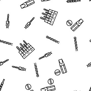 Drill equipment construction vector seamless pattern Stock Illustration