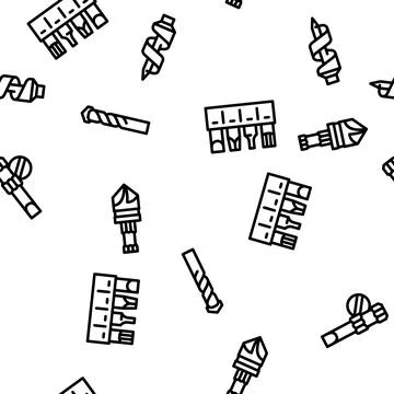 Drill equipment construction vector seamless pattern Illustrazione stock