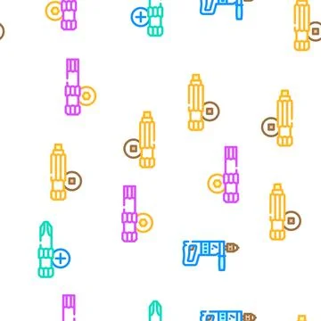 Drill equipment construction vector seamless pattern 스톡 일러스트