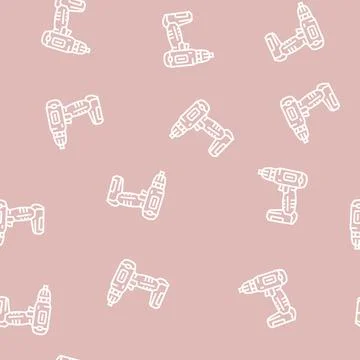 Drill equipment line seamless pattern 스톡 일러스트