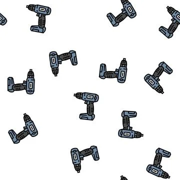 Drill equipment vector seamless pattern Stock Illustration