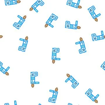 Drill equipment vector seamless pattern 스톡 일러스트