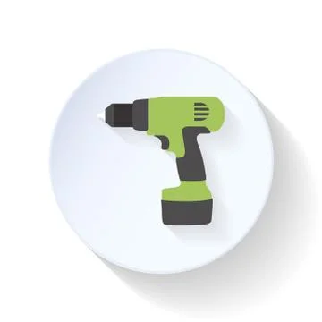Drill flat icon Stock Illustration