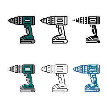 Drill forms device color icon vector 스톡 일러스트