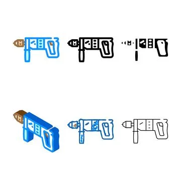Drill forms equipment color icon vector Stock Illustration