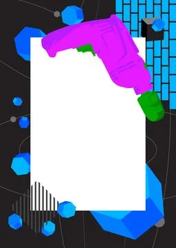 Drill geometrical graphic retro theme background. Minimal geometric element.. Stock Illustration