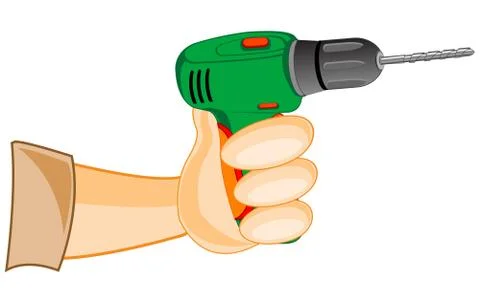 Drill in hand Stock Illustration