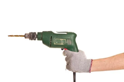 Drill in hand Stock Photos