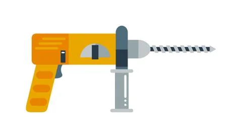 Drill hand tool flat vector electro tools Illustrazione stock