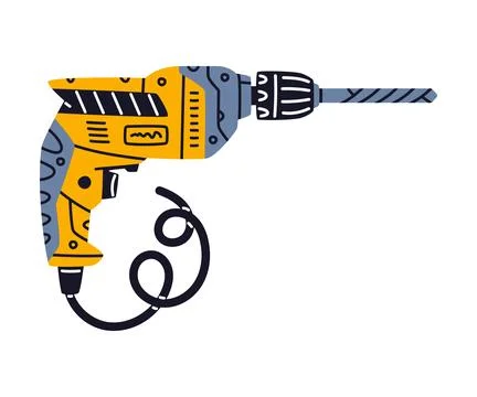 Drill with Handle as Construction Tool Vector Illustration Stock Illustration