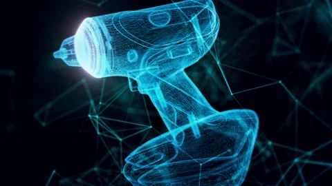 Drill hologram Close up Stock Footage 155029495