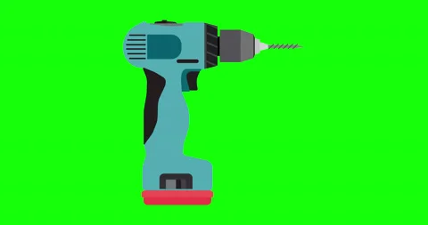 Drill icon cordless vector electric driver power tool. Construction screwdriver  Stock Footage 141723634