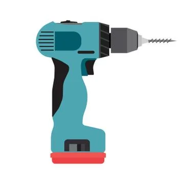 Drill icon cordless vector electric driver power tool. Construction screwdriv Ilustração Stock