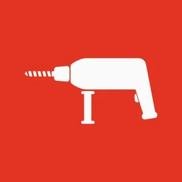 The drill icon. Perforator symbol. Flat Stock Illustration