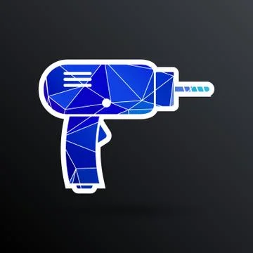 Drill icon  power tool vector hand symbol manual Illustrazione stock