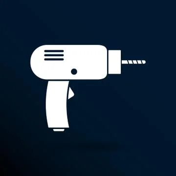 Drill icon  power tool vector hand symbol manual Stock Illustration