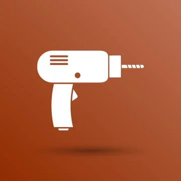 Drill icon  power tool vector hand symbol manual Stock Illustration