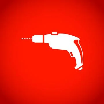 Drill icon stock vector illustration flat design Stock Illustration