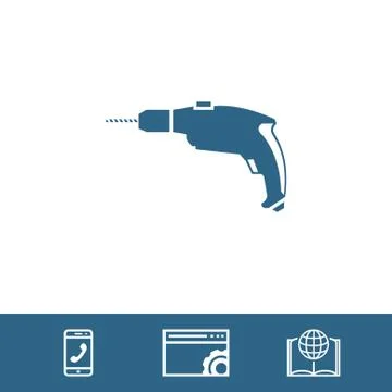 Drill icon stock vector illustration flat design Stockillustratie