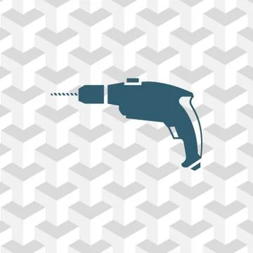 Drill icon stock vector illustration flat design Stock Illustration