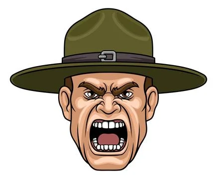 Drill Instructor Sergeant Bootcamp Army Soldier Stock Illustration
