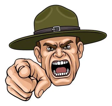Drill Instructor Sergeant Bootcamp Army Soldier Stock Illustration