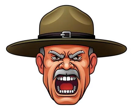 Drill Instructor Sergeant Bootcamp Army Soldier Stock Illustration