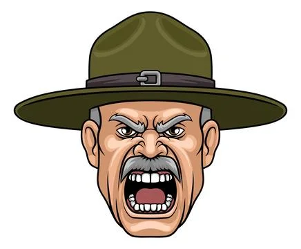 Drill Instructor Sergeant Bootcamp Army Soldier Stock Illustration