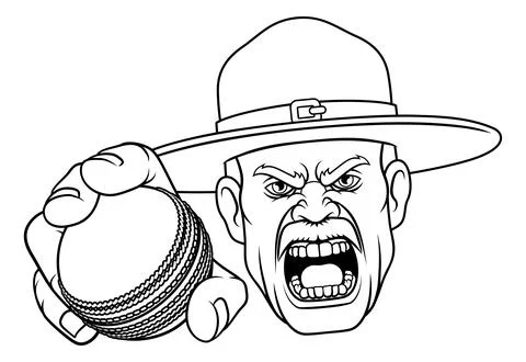 Drill Instructor Sergeant Bootcamp Cricket Mascot Stock Illustration