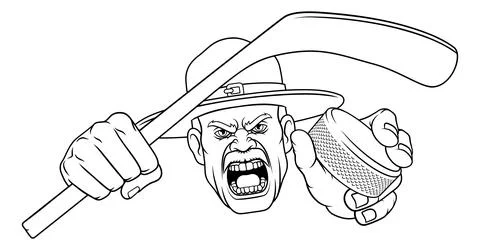 Drill Instructor Sergeant Ice Hockey Sports Mascot Stock Illustration
