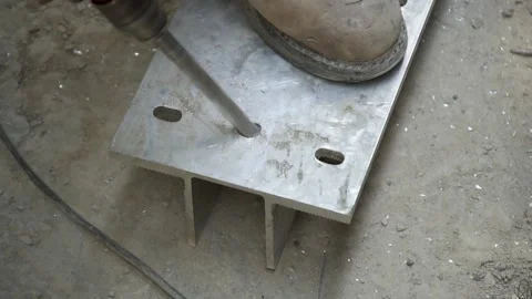Drill in iron Stock Footage 152420781